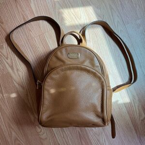Michael Kors Cognac Pebbled Leather Mini Backpack